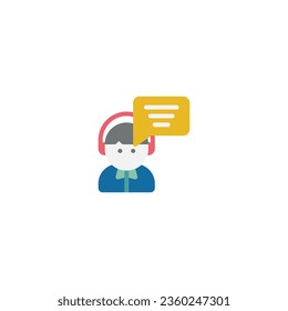 live chat flat Icon, Logo, and illustration Vector