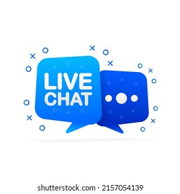 Live chat in flat style. Online support call center. Customer service. Client support online helpline