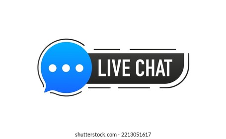 Chat en vivo de forma plana. Centro de llamadas de asistencia en línea. Servicio al cliente. Comentarios del cliente. Teléfono de asistencia al cliente en línea aislado en fondo blanco. Ilustración del vector
