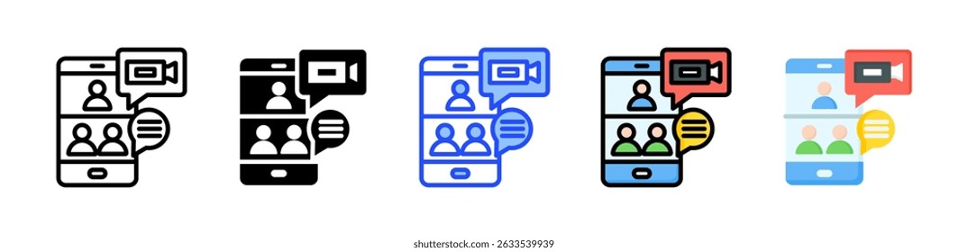 Colección Chat en vivo del icono con los estilos múltiples