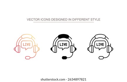 Live-Chat-Symboldesign auf weißem Hintergrund - Stockgrafik