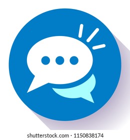 Live chat icon with dialog clouds vector. Speech bubble symbol for your web site design, logo, app, UI