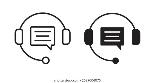 Icono de chat en vivo logo plano en blanco y negro