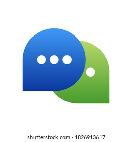 Live-Chat-Icon im flachen Stil. Blase-Nachricht. dünn. Vektorgrafik.