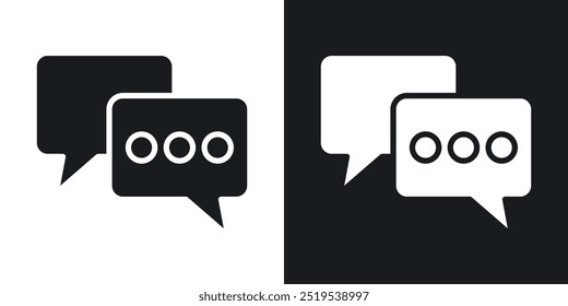 Live chat icon icons in black and white filled style