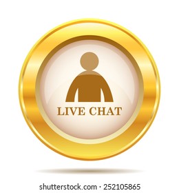 Live chat icon. Internet button on white background. EPS10 vector. 