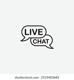 Live chat icon isolated on white background
