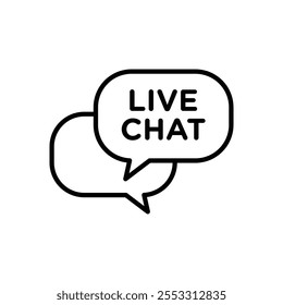 Icono de chat en vivo aislado sobre fondo blanco