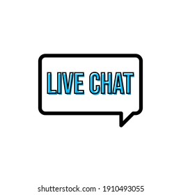 Live Chat Icon Label Design Vector