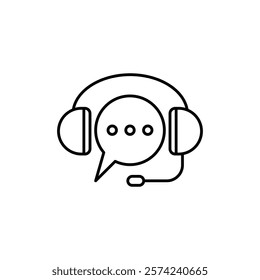 Live chat icon linear logo isolated