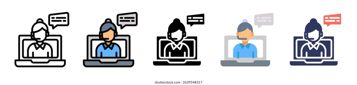 Live Chat Icon Multiple Vector Illustration