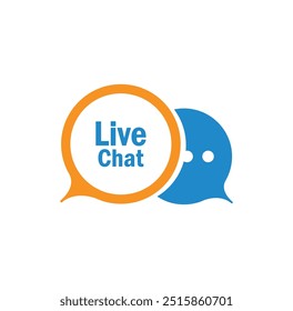 live chat icon on white background