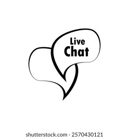 live chat icon on white background