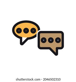 Live-Chat-Symbol Online-Web-Support-System. Call Center Symbol. Konzept des Live-Chat, Nachrichten von Sprechblase mit Punkten und Kopfhörern. Flache Vektorgrafik einzeln auf weißem Hintergrund.