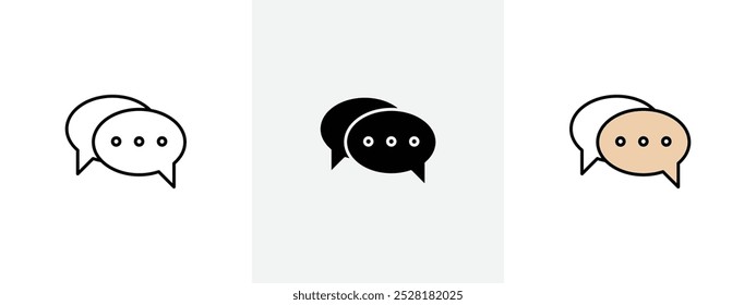 Live chat icon Outline sign symbol set