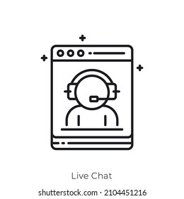 Live Chat icon. Outline style icon design isolated on white background