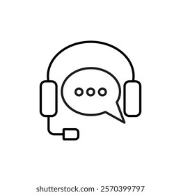 Live chat icon Outline thin set