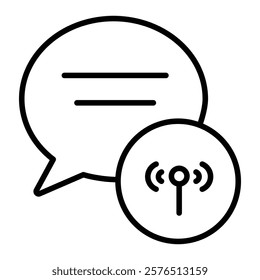 Live chat icon Outline vector for web ui