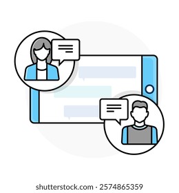Live Chat Icon Representing Real-Time Customer Support and Interactive Chat Services