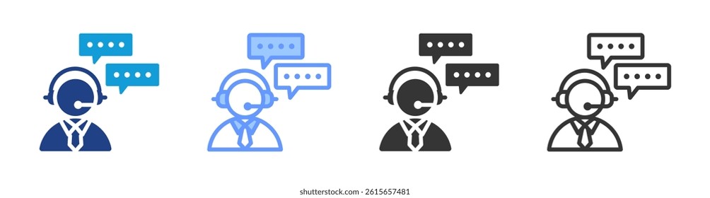 Live Chat icon set multiple style collection