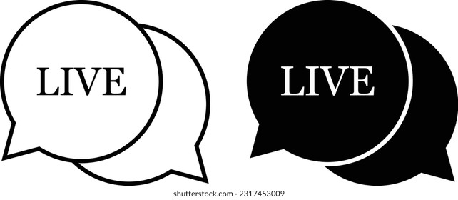 Live-Chat-Symbol, einfache, trendige, flache Linie und solide einzelne Vektorgrafik auf weißem Hintergrund. Für Apps, Logo, Websites, Symbol, UI, UX, Grafik und Web-Design. EPS10.