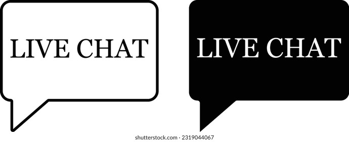 Live-Chat-Symbol, einfache, trendige, flache Linie und solide einzelne Vektorgrafik auf weißem Hintergrund. Für Apps, Logo, Websites, Symbol, UI, UX, Grafik und Web-Design. EPS10.