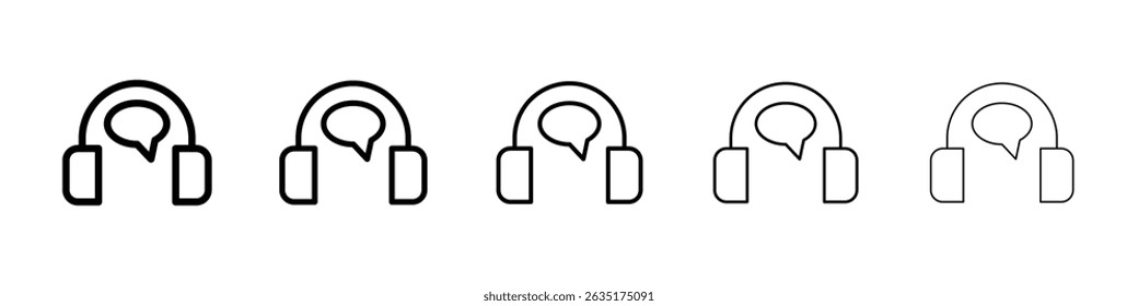 Live chat icon Simple thin line flat symbol
