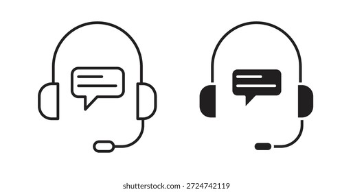 Vectores simples del icono del chat en vivo en negro, convenientes para los proyectos