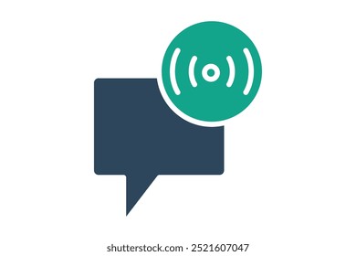 Live chat icon. solid icon style. icon related to online course. education elements vector illustration