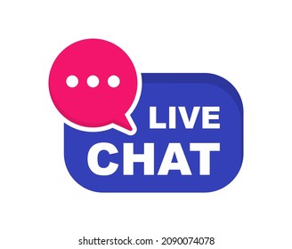Icono de chat en vivo con burbuja de voz. Servicio de soporte técnico. Asistencia al cliente, consulta en línea, línea directa durante todo el día. Comunicación en vivo. Ilustración vectorial.