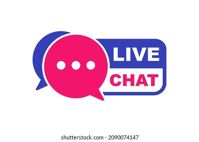 Live chat icon with speech bubble. Support service. Customer support, online consultation, all day hotline. Live communication. Vector illustration.