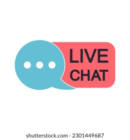 Live chat icon with speech bubble. Customer support, online consultations. The concept of live communication.