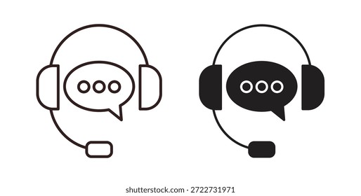 Símbolo de icono de chat en vivo. Vector EPS 10. icono de línea y glifo