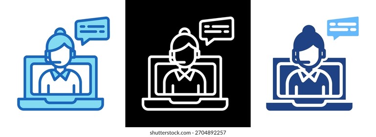 Chat en vivo Icon tripplestyle Ilustración vectorial