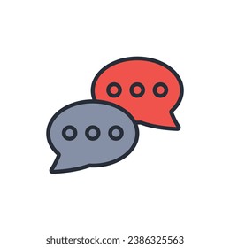 live chat icon. vector.Editable stroke.linear style sign for use web design,logo.Symbol illustration.