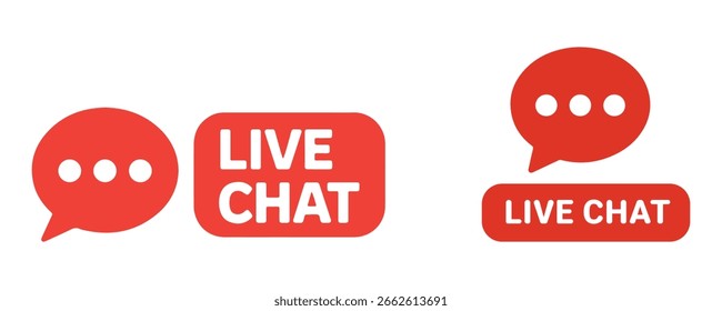 Live chat icons with text bubbles, suitable for communication tools, customer support apps, messaging platforms, and service websites.
