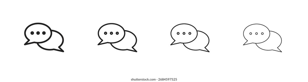 Live chat icons. thin line symbols in strokes