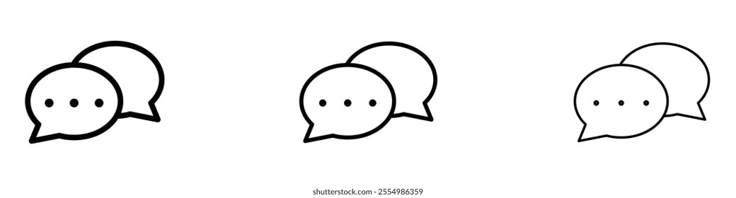 Live chat icons in tree different stroke sizes