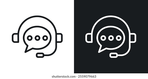 Live chat icons. vector set in black colors