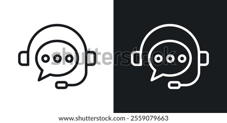 Live chat icons. vector set in black colors