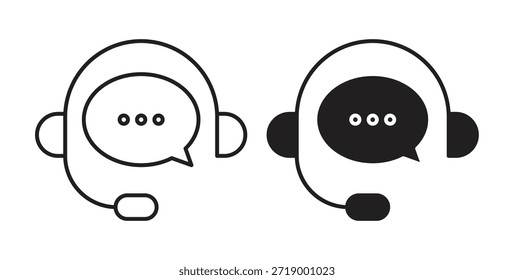 Iconos de chat en vivo, símbolos de Vector. cartel plano lleno