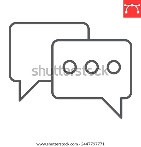 Live chat line icon, e-commerce and marketing, chatting vector icon, vector graphics, editable stroke outline sign, eps 10.