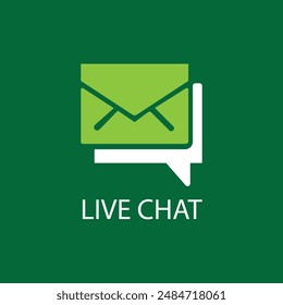 
live chat line icon logo on illustration.