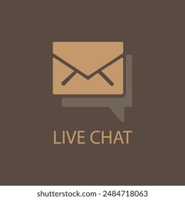 
live chat line icon logo on illustration.