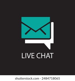 
live chat line icon logo on illustration.