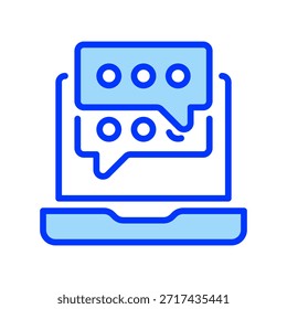 Live Chat Line Icon, Outline Symbol for Support Agent, Help Desk, Realtime Assistance, Customer Service, and Operator Communication. Vector Sign Icon.