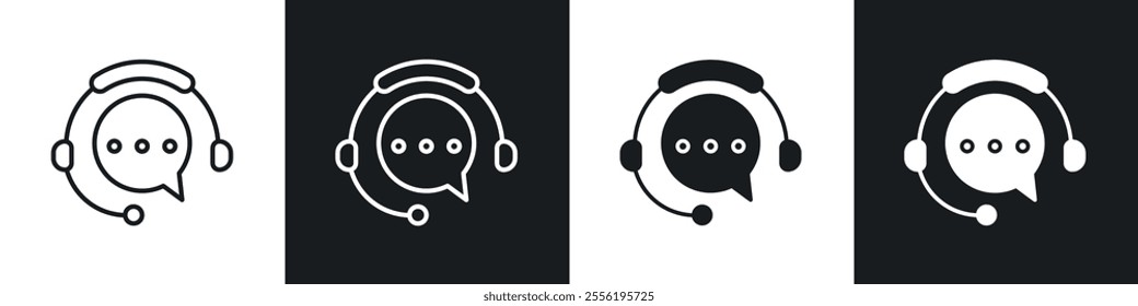 Live chat linear icon set for app, and web design.