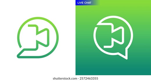 Live chat logo. Talk, video, recording. Icon symbol design template EPS 10.	