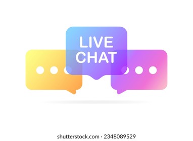 Live chat notification. Flat, color, live chat, online chat, notification icon. Vector illustration