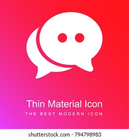 Live chat red and pink gradient material white icon minimal design
